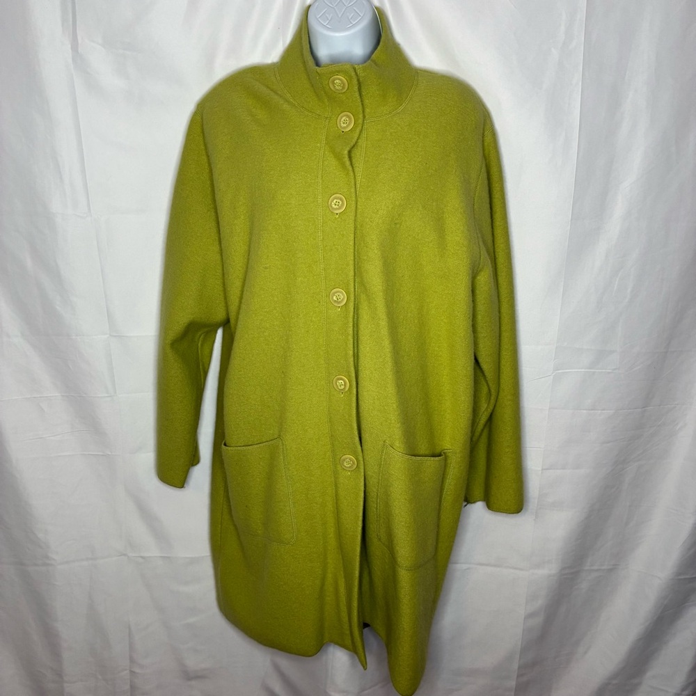 Vintage Fío USA Wool Blend Green Button-Up Coat size Large